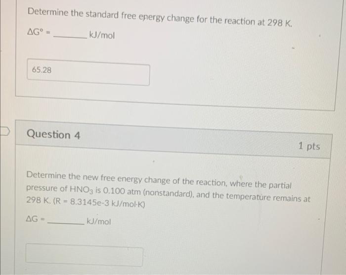Solved Determine the standard free energy change for the | Chegg.com