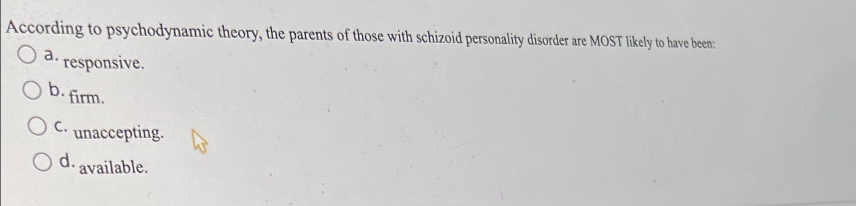 Solved According To Psychodynamic Theory, The Parents Of | Chegg.com