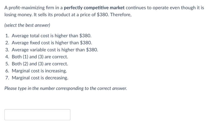 Solved A Profit-maximizing Firm In A Perfectly Competitive | Chegg.com