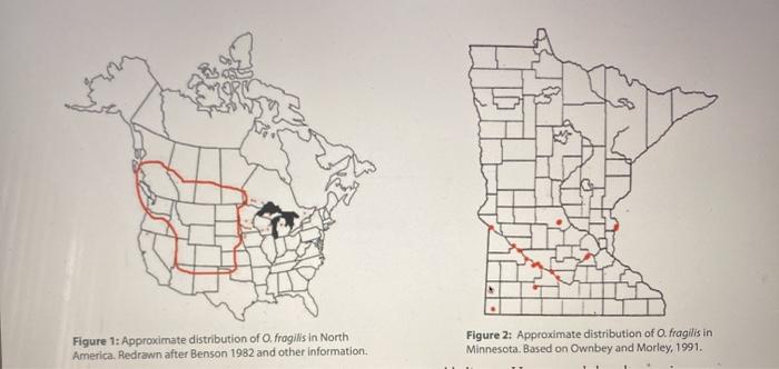 Solved Figure 1: Approximate distribution of O. fragills in | Chegg.com