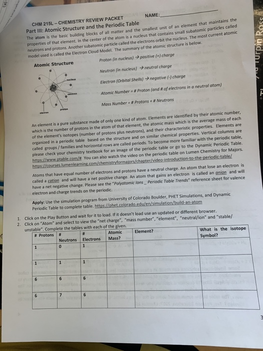 Chemistry homework packet answers image