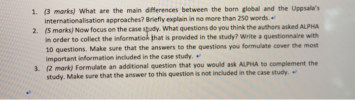 Solved 1. (3 marks) What are the main differences between | Chegg.com