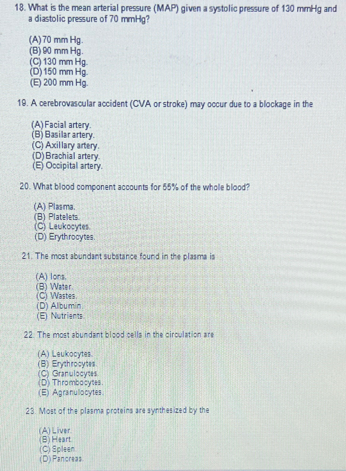 Solved What is the mean arterial pressure (MAP) ﻿given a | Chegg.com