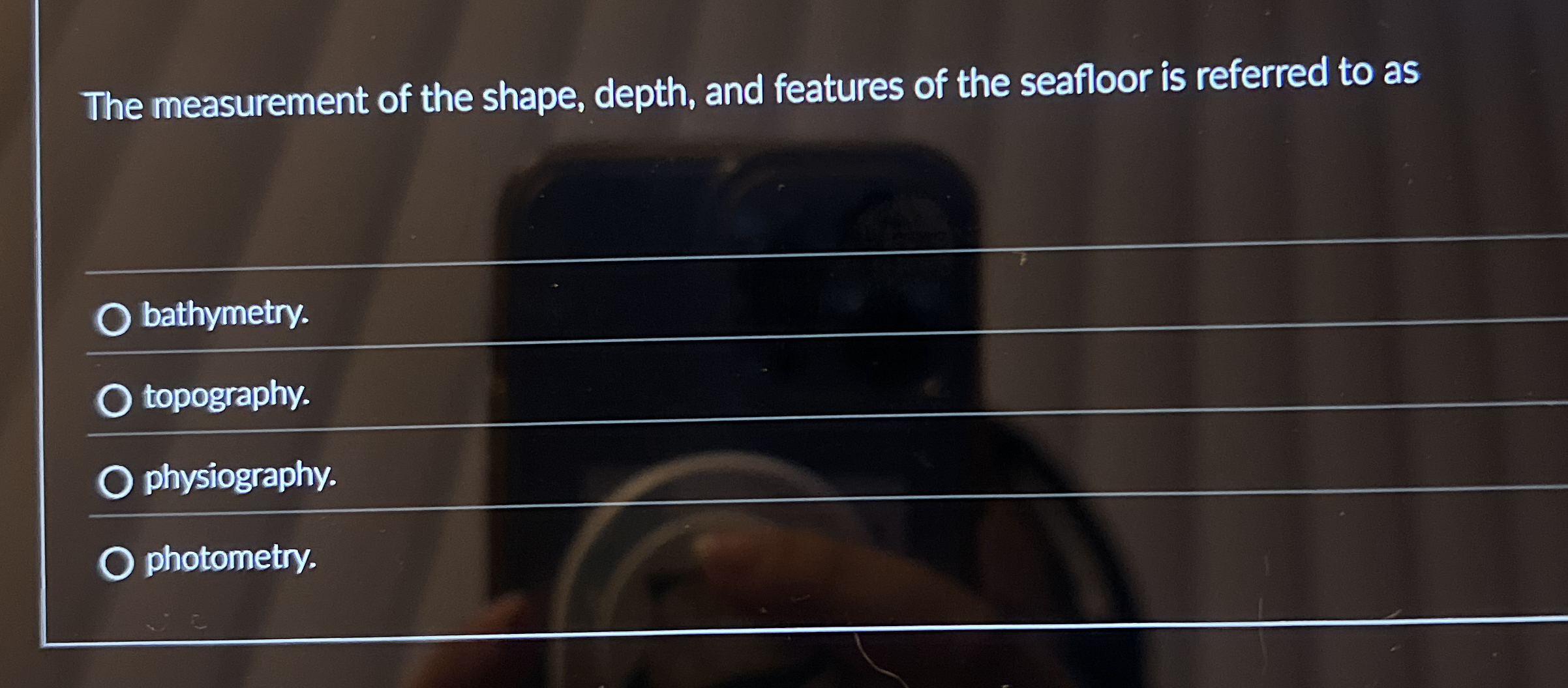Solved The measurement of the shape, depth, and features of | Chegg.com