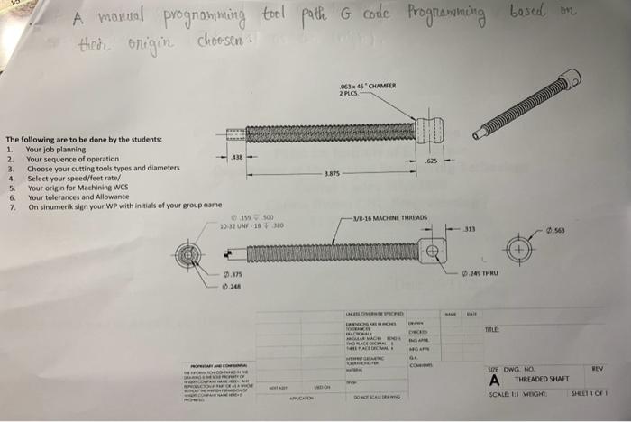 A manual prognamming tool path G code Programming | Chegg.com