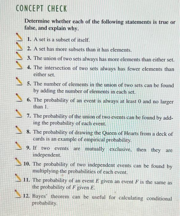 Solved CONCEPT CHECK 11.11 Determine whether each of the | Chegg.com