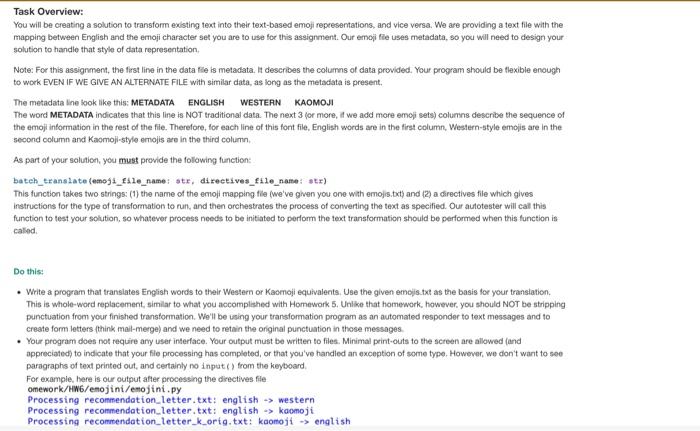 Solved Task Overview: You will be creating a solution to | Chegg.com