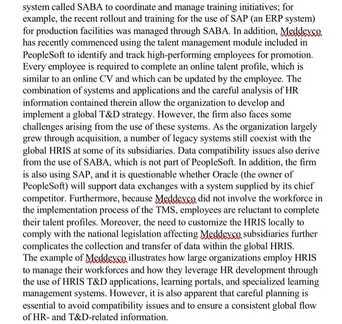 Case Study Training and Development at Meddevco