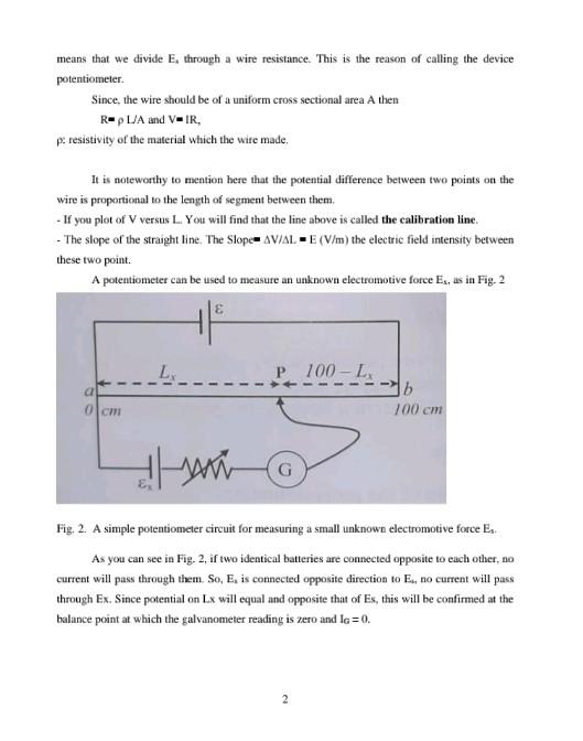 Solved Experiment 3 The Potentiometer 1. Objectives a) To