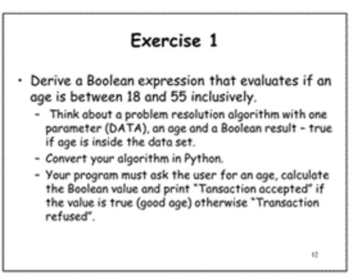Solved Exercise 1 • Derive a Boolean expression that | Chegg.com