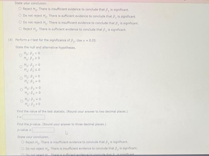 Solved The following estimated regression equation based on