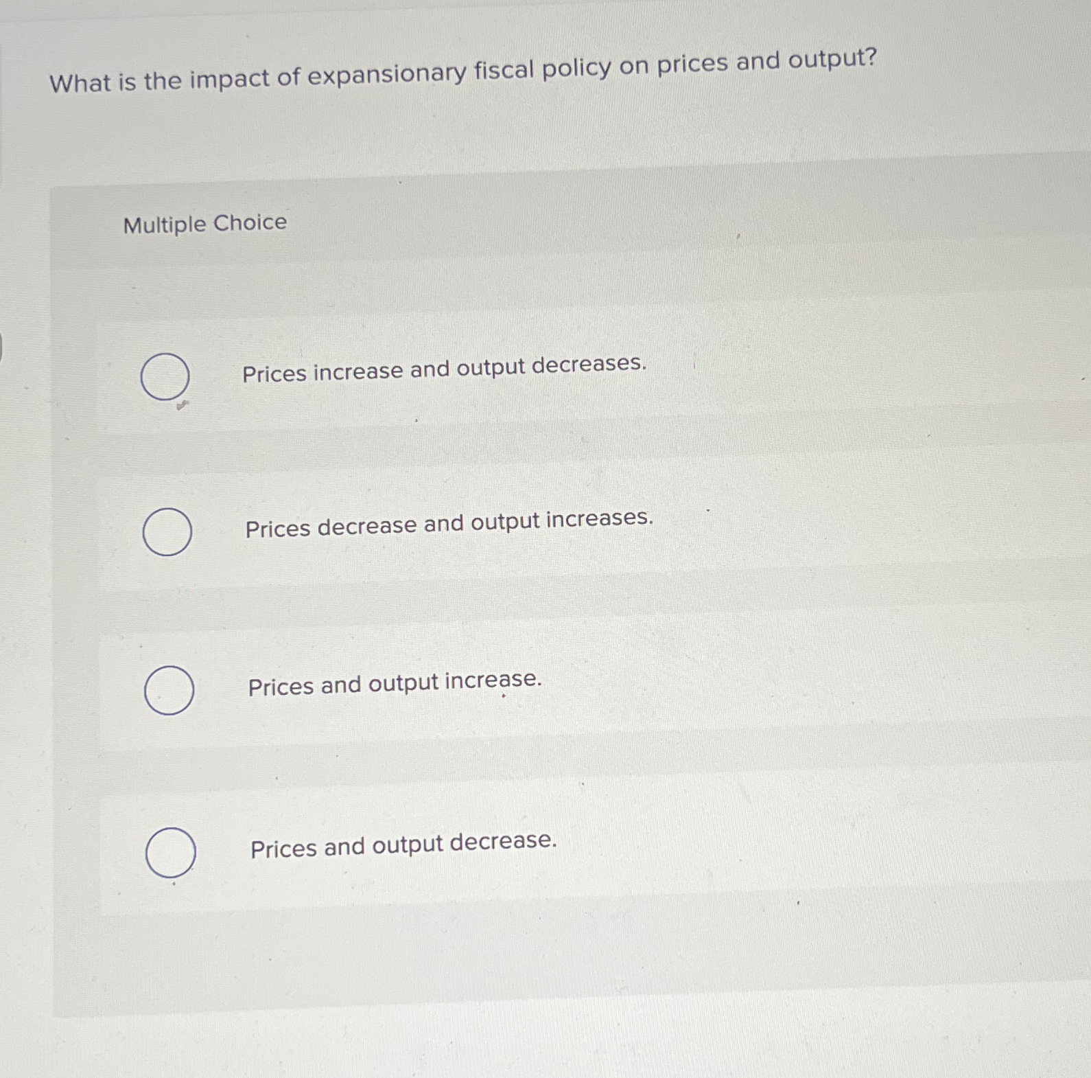 Solved What is the impact of expansionary fiscal policy on | Chegg.com