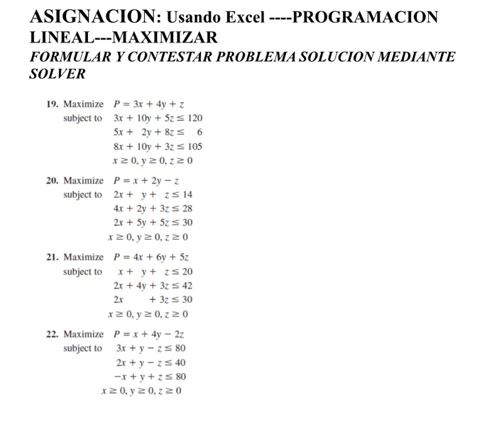 assignment problem linear programming excel