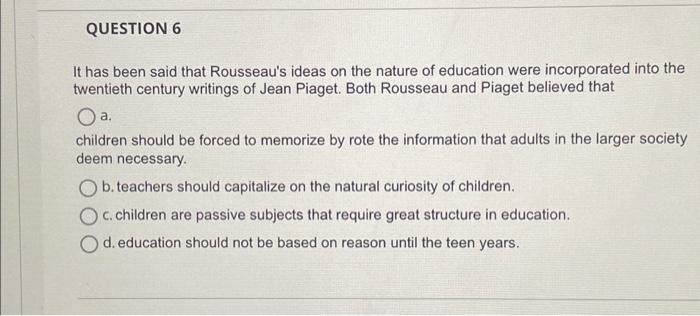 It has been said that Rousseau s ideas on the nature Chegg