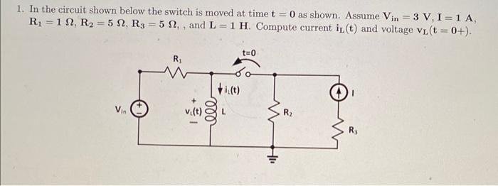 Solved 1. In the circuit shown below the switch is moved at | Chegg.com