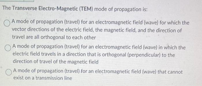 tem mode of propagation