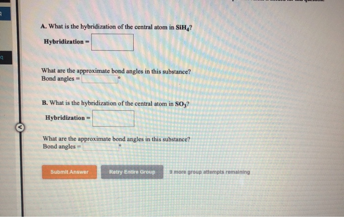 Solved A. What is the hybridization of the central atom in | Chegg.com