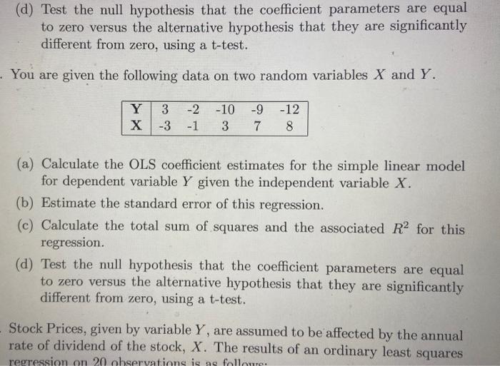 null hypothesis zero coefficients