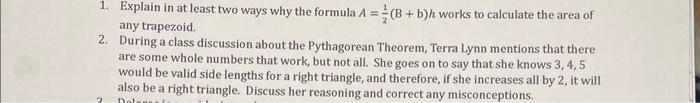 Solved 1. Explain in at least two ways why the formula | Chegg.com