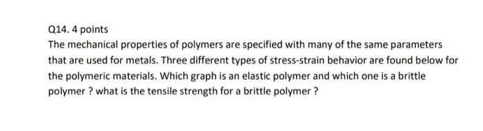 Solved Q14.4 points The mechanical properties of polymers | Chegg.com