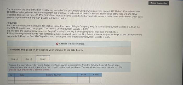 Solved Return To Question On January 8 The End Of The First Chegg
