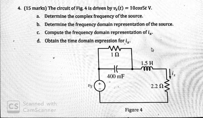 Solved 4. (15 marks) The circuit of Fig. 4 is driven by | Chegg.com