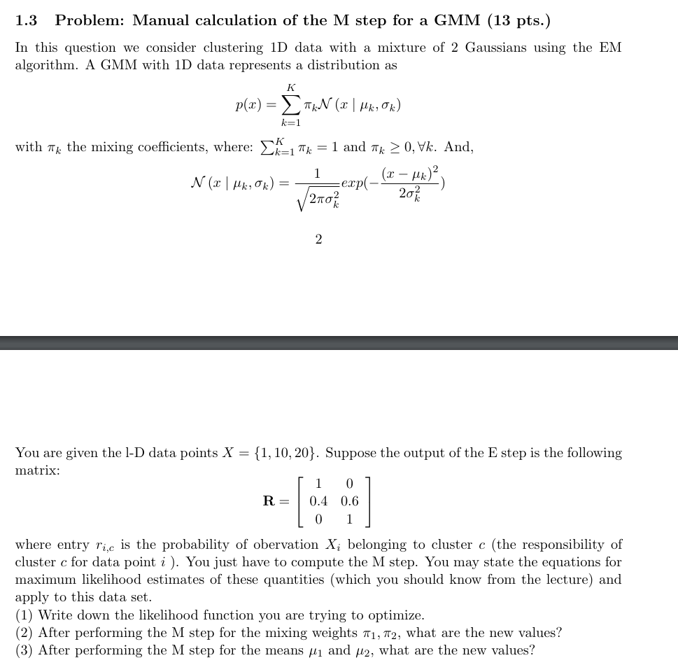 Solved In this question we consider clustering 1D data with | Chegg.com