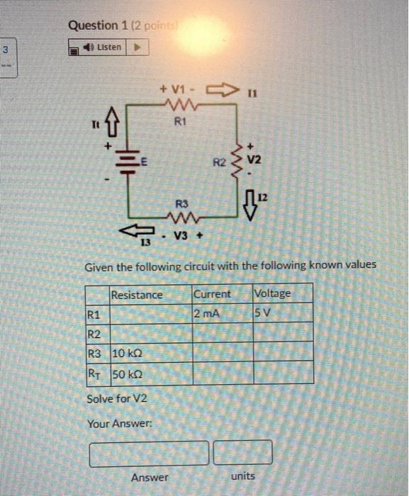 Solved given the following circuit with the followinf known | Chegg.com