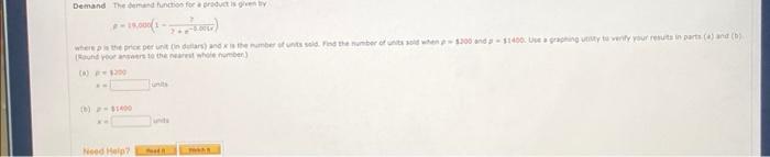 Solved Demand The demand function for a product is given by | Chegg.com