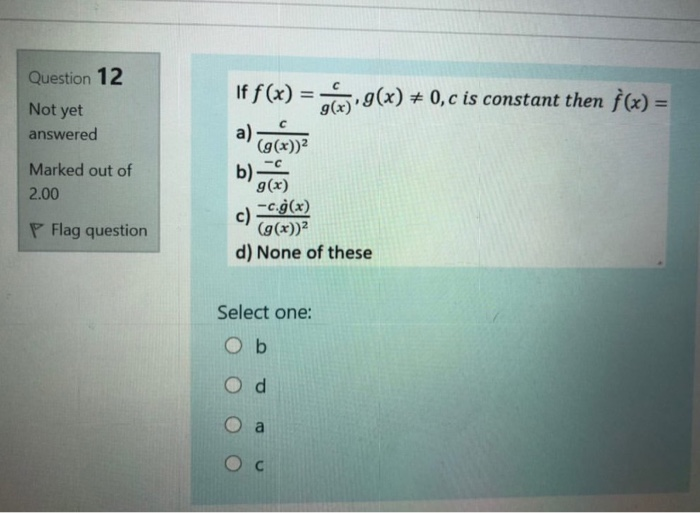 Solved Question 12 If F X 26 9 X 0 C Is Constant T Chegg Com