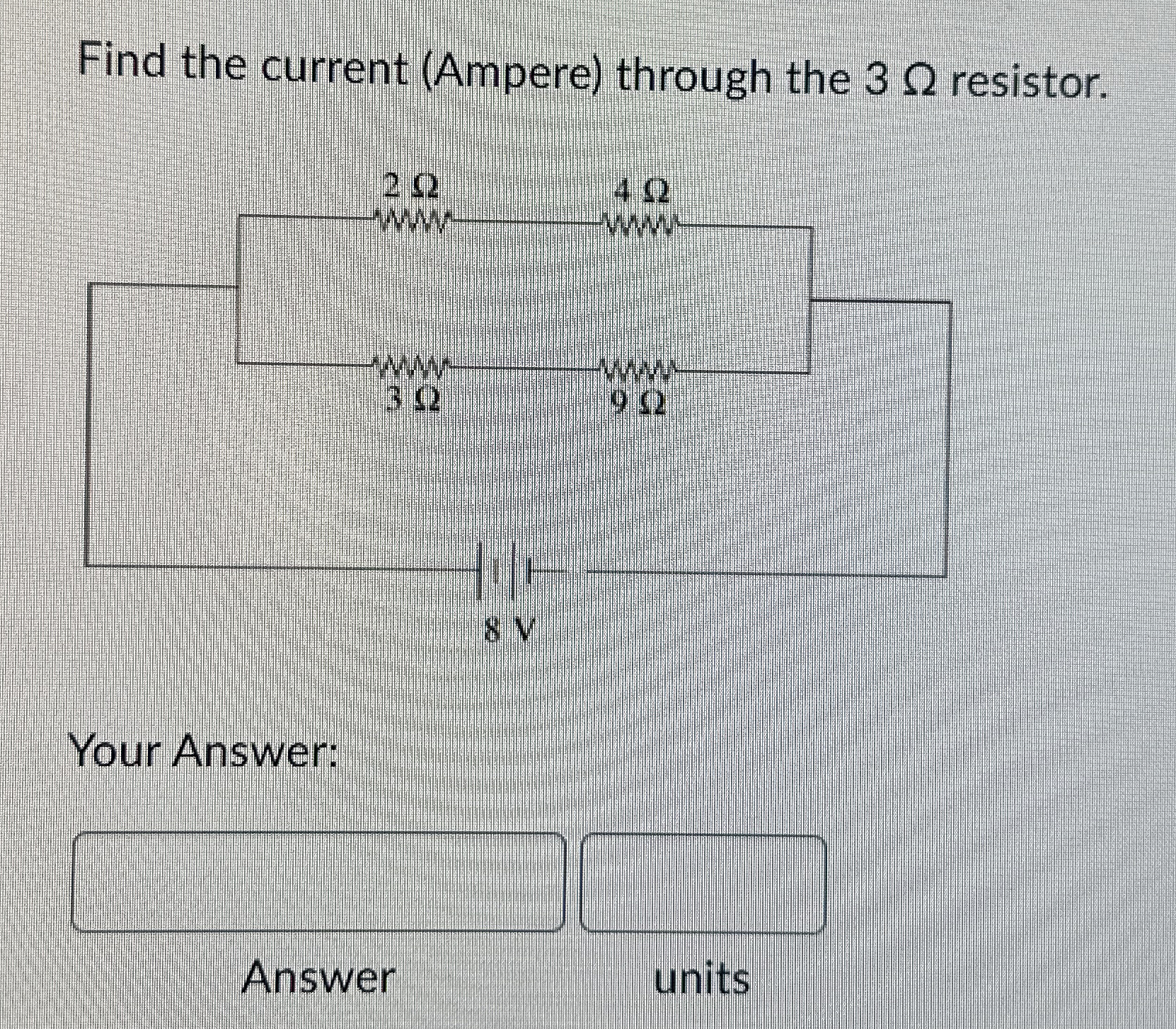 Solved Find the current (Ampere) ﻿through the 3Ω | Chegg.com