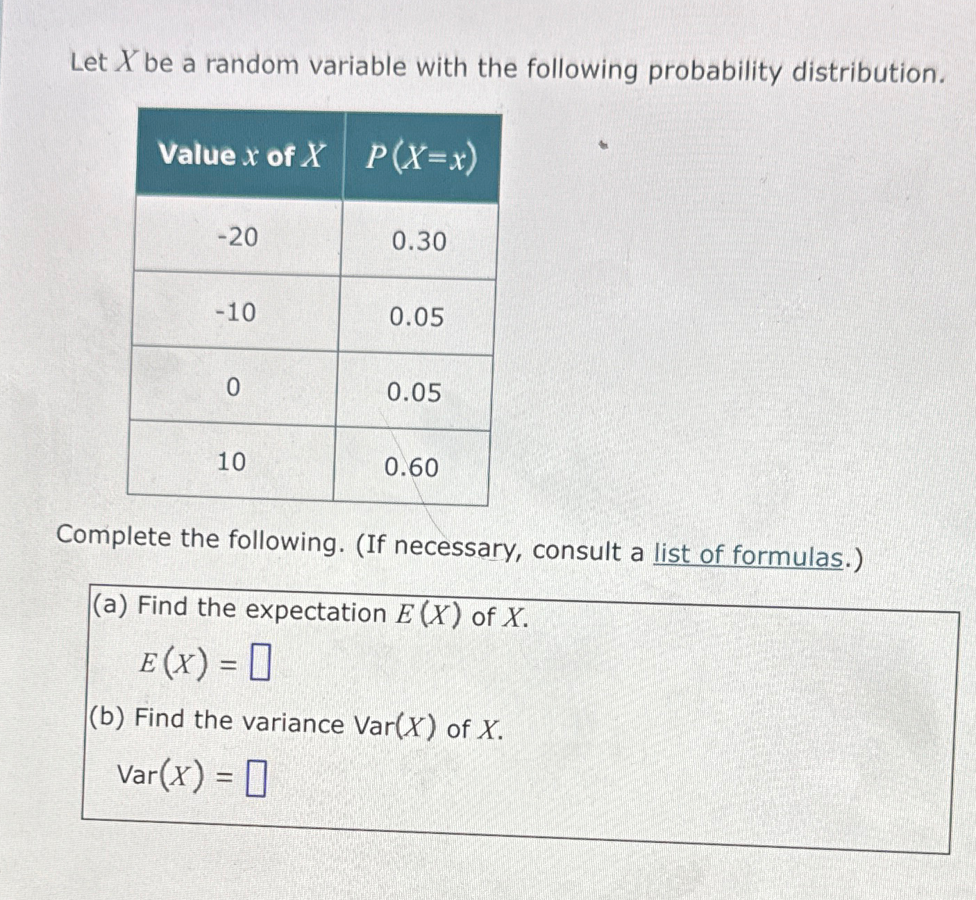 solved-let-x-be-a-random-variable-with-the-following-chegg