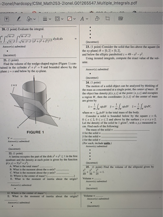Solved -2lonel/hardcopy/CSM_Math 253-2lonel.G01265547. | Chegg.com