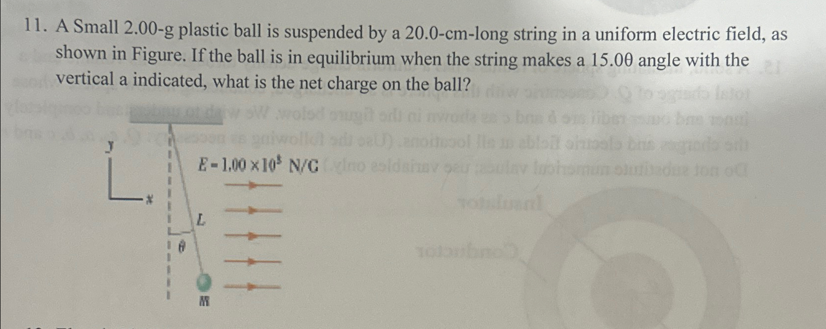 Solved A Small 2.00g ﻿plastic ball is suspended by a