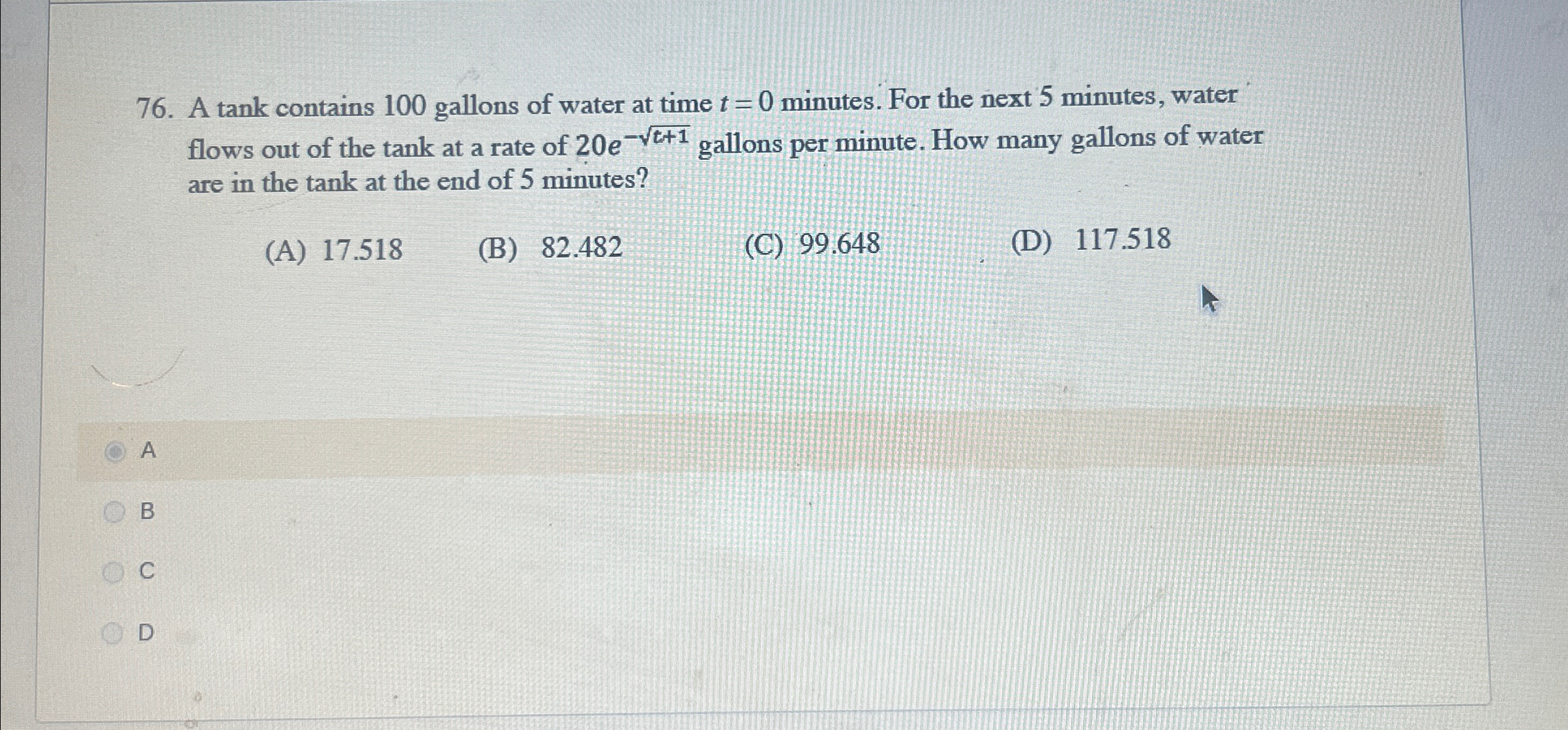 Solved A tank contains 100 ﻿gallons of water at time t=0 | Chegg.com