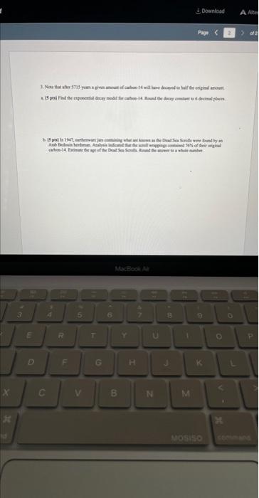 Solved Part A And B Of Question 3. Please Help Answer And | Chegg.com