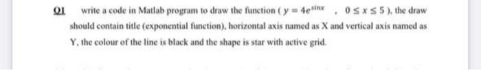 Solved QI write a code in Matlab program to draw the | Chegg.com