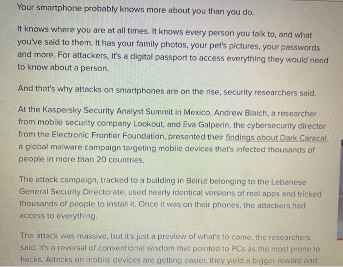 Solved mobile devices as well as BYOD offer many benefits to | Chegg.com