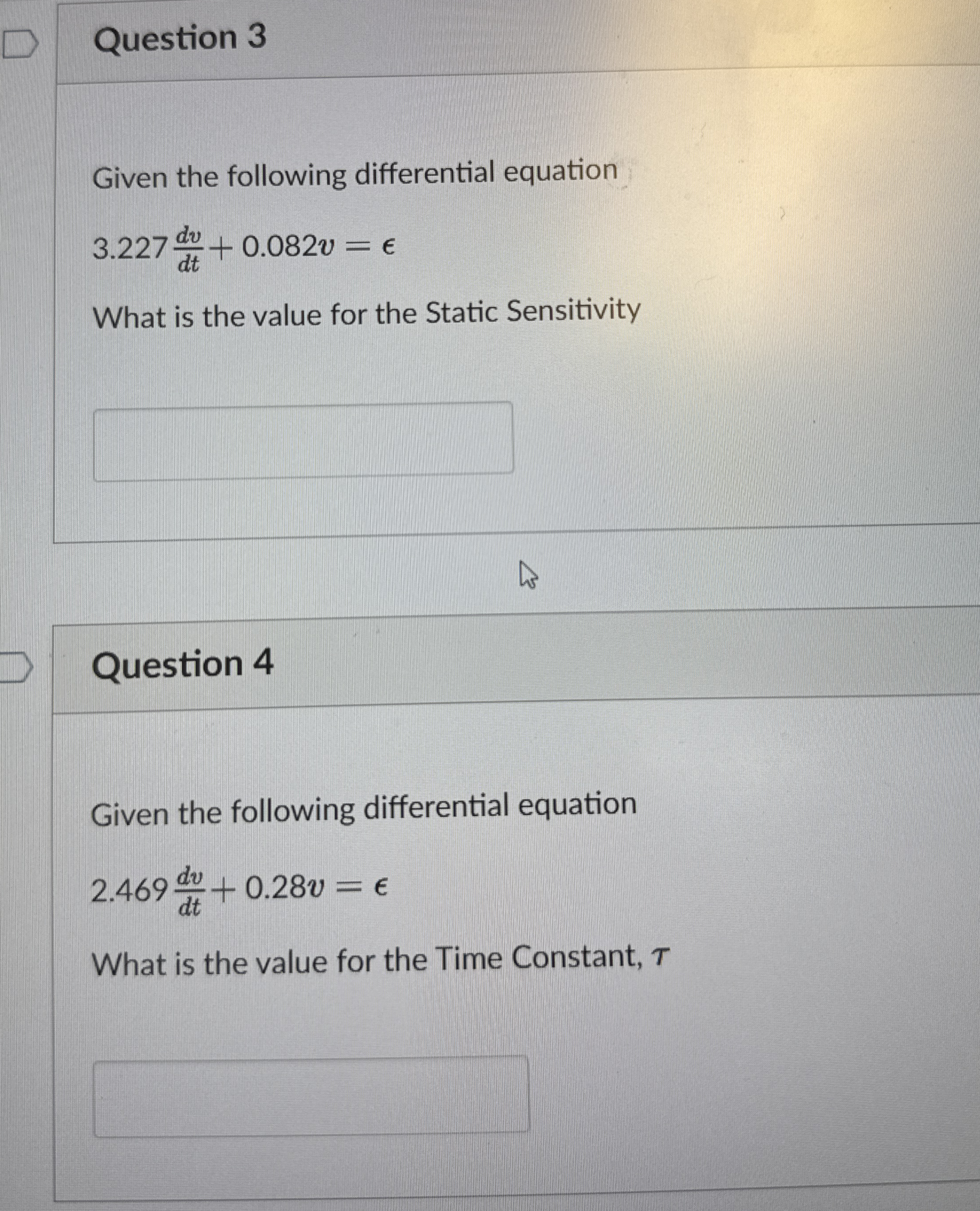 Solved Question 3Given the following differential | Chegg.com