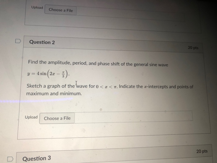 Solved Upload Choose a File Question 2 20 pts Find the | Chegg.com
