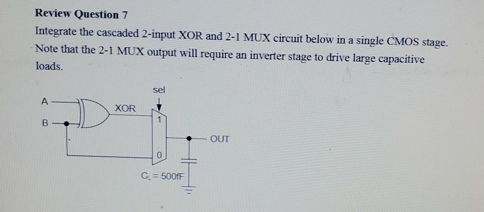 Solved should implement a two-stage cmos circuit (with an | Chegg.com