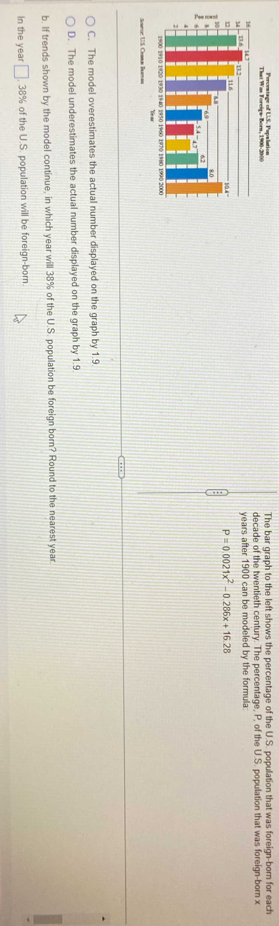 Solved The bar graph to the left shows the percentage of the | Chegg.com
