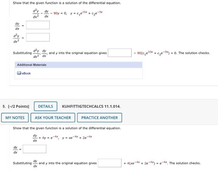Solved Show that the given function is a solution of the | Chegg.com