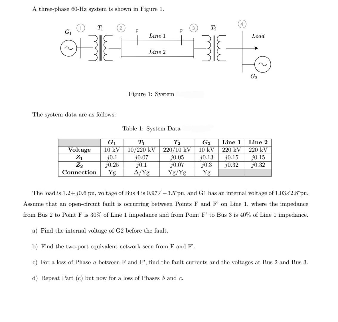 Solved A Three-phase 60-Hz System Is Shown In Figure 1. | Chegg.com