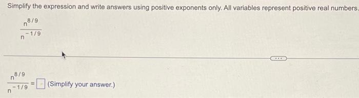 Solved Simplify the expression and write answers using | Chegg.com