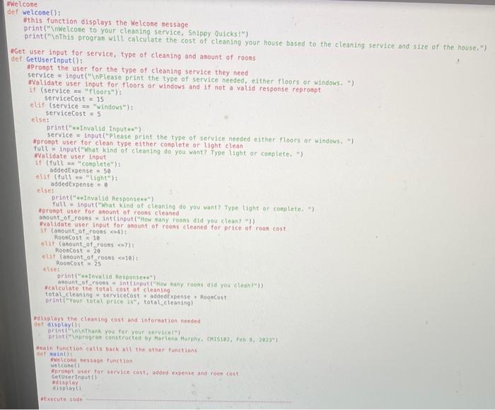 Solved I need help fixing my code! I know its wrong i just | Chegg.com