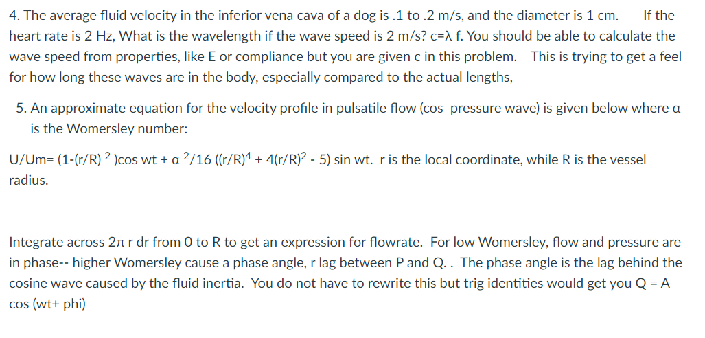 Solved The average fluid velocity in the inferior vena cava | Chegg.com