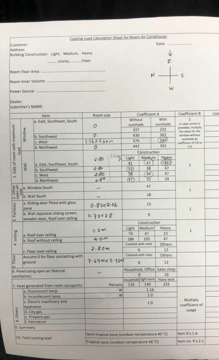 Air conditioner deals design calculation