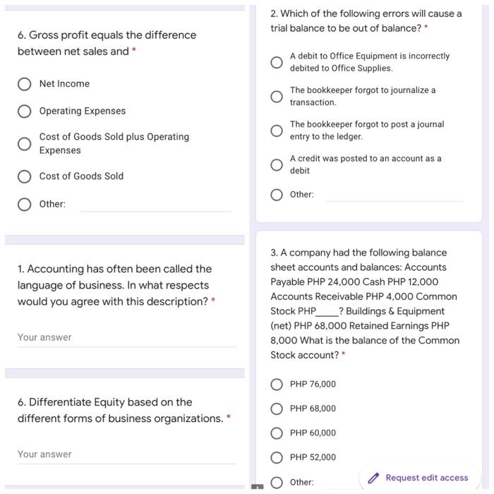 Which Of The Following Errors Would Not Necessarily Be Revealed By A Trial Balance