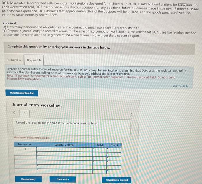 Solved DGA Associates, Incorporated sells computer